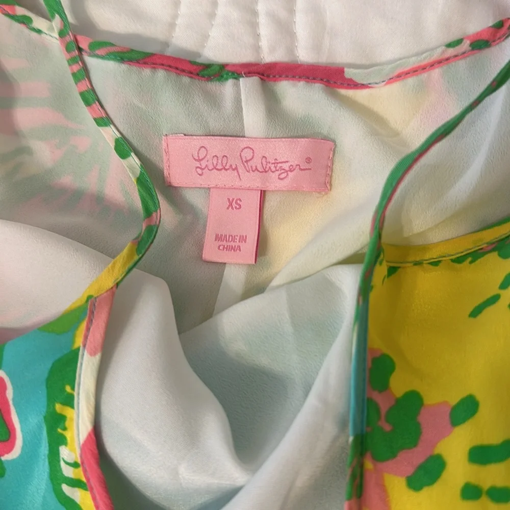 Lilly Pulitzer dress women’s floral silk sun dress  Beautiful vibrant colors XS - Picture 12 of 12